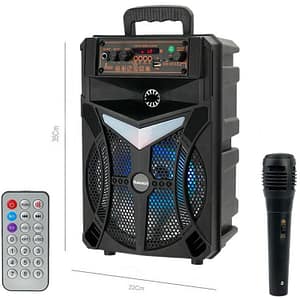 نمای جلویی اسپیکر بلوتوثی قابل حمل گلکسبیت مدل GS14 با طراحی شیک و قدرتمند