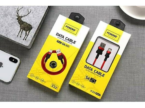 کابل شارژ 5آمپر LIGHTNING فونینگ مدلX22