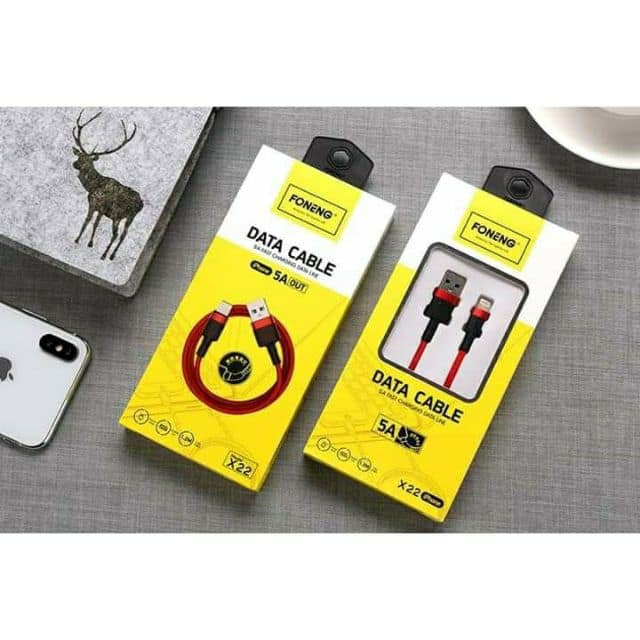 کابل شارژ 5آمپر LIGHTNING فونینگ مدلX22