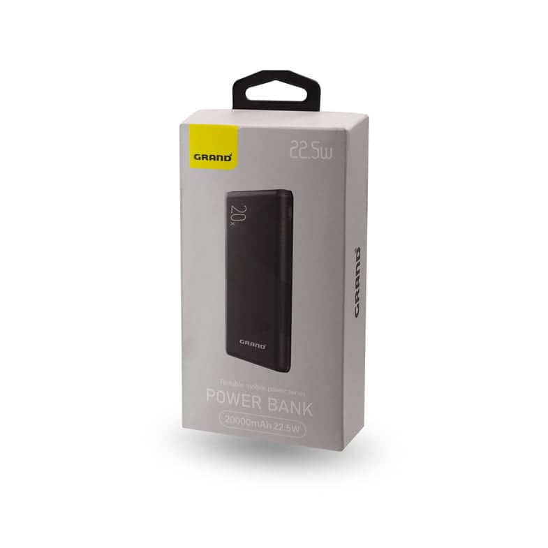 1 پاور بانک گرنداسکای GrandSky مدل GP-24 خروجی PD 22.5W ظرفیت 20000 mAh