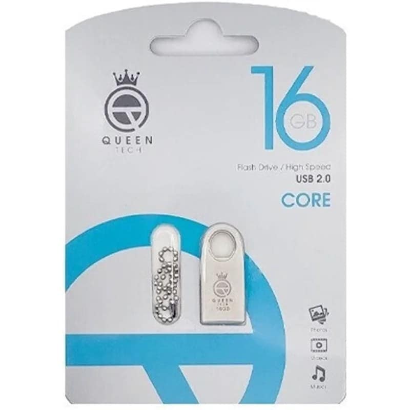 فلش مموری کوئین تک مدل CORE ظرفیت 16 گیگابایت فلش مموری کوئین تک CORE 16GB با طراحی جمعوجور و مقاوم
